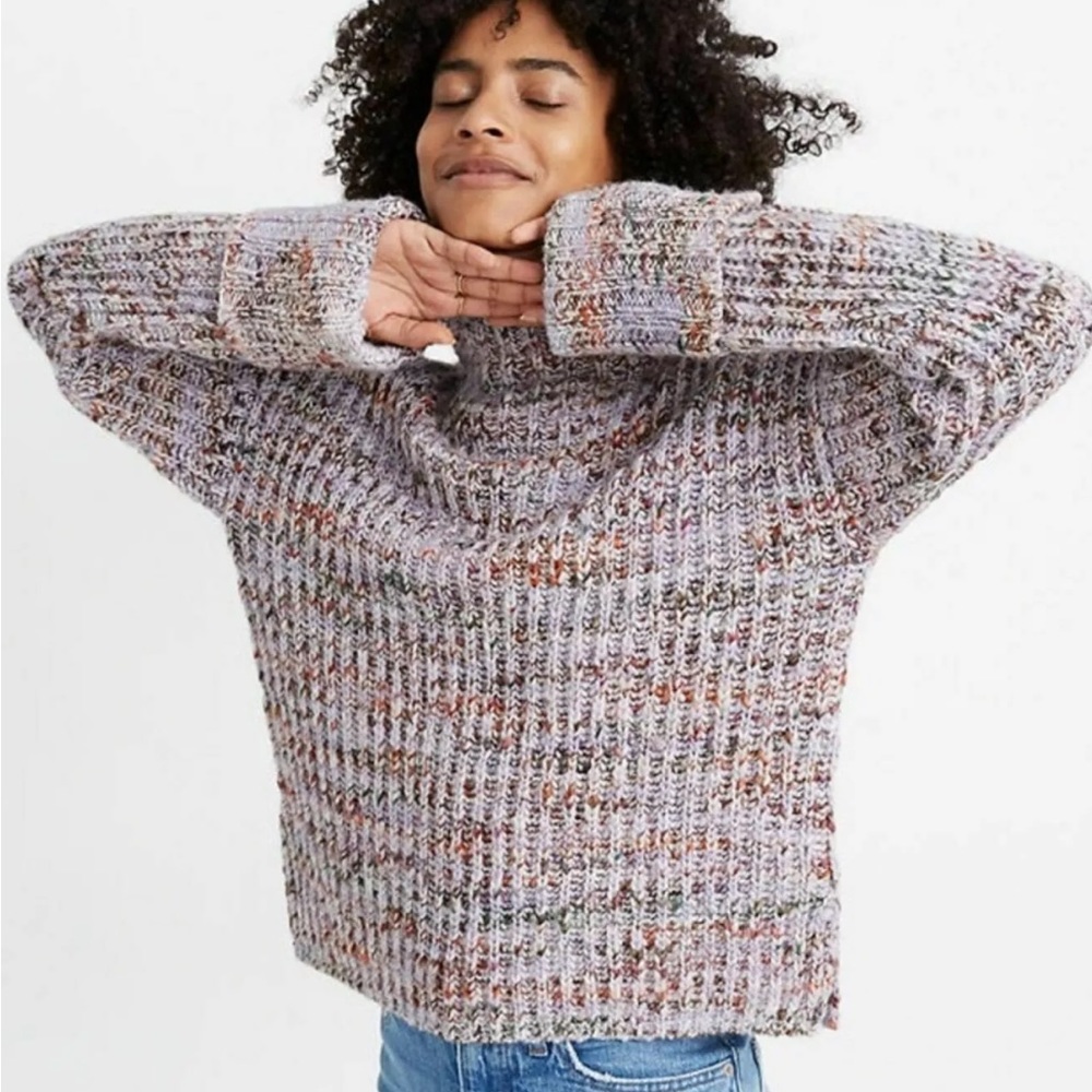 Madewell mockneck  sweater marled orchid XS